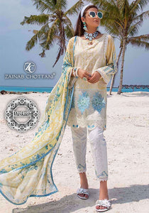 Zainab Chottani Luxury Lawn Collection Yellow 3Pcs