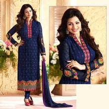 Load image into Gallery viewer, Vinay Blue Chiffon Embroidered Collection Ladies 3 Piece Suit
