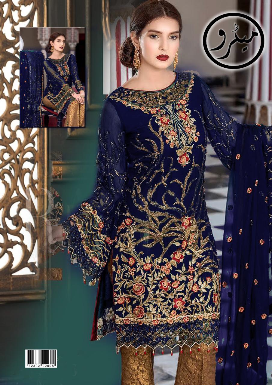 Maryam's Formal Collection Chiffon Embroidery Suit With Chiffon Embroidered Dupatta