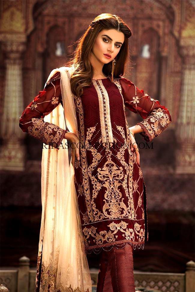 Gulal Formal Collection Chiffon Embroidery Suit With Net Embroidery Dupatta